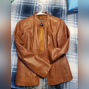 Women's Cognac Leather Jacket